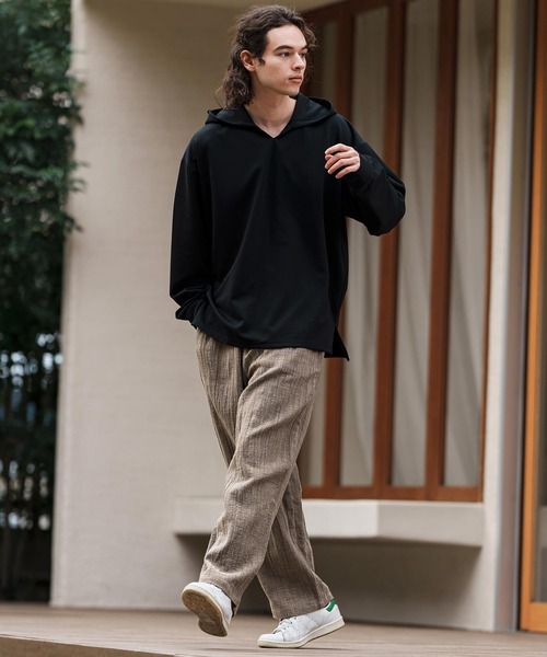 CAMBIO(カンビオ)の「mp13308-Cotton Linen Wide Straight Pants ワイドストレートパンツ(その他パンツ・メンズ・ブラック/ベージュ/ブラウン・S/M/L)」の14枚目の写真