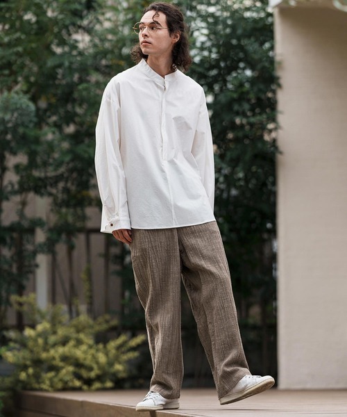 CAMBIO(カンビオ)の「mp13308-Cotton Linen Wide Straight Pants ワイドストレートパンツ(その他パンツ・メンズ・ブラック/ベージュ/ブラウン・S/M/L)」の16枚目の写真