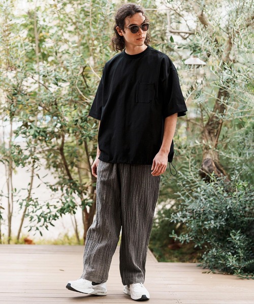 CAMBIO(カンビオ)の「mp13308-Cotton Linen Wide Straight Pants ワイドストレートパンツ(その他パンツ・メンズ・ブラック/ベージュ/ブラウン・S/M/L)」の20枚目の写真