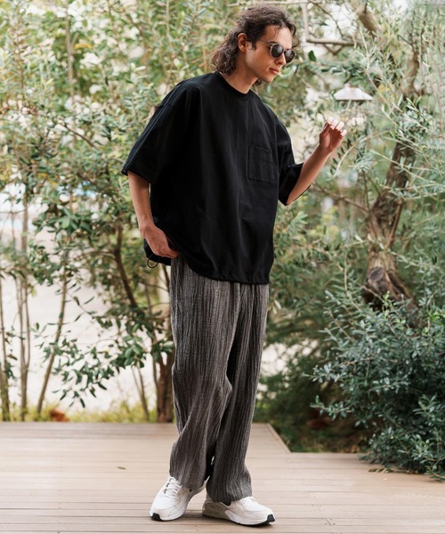CAMBIO(カンビオ)の「mp13308-Cotton Linen Wide Straight Pants ワイドストレートパンツ(その他パンツ・メンズ・ブラック/ベージュ/ブラウン・S/M/L)」の21枚目の写真