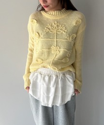 SANSeLF | 【SANSeLF】 フラワーモチーフニットセーター sanw25a010(ニット/セーター)