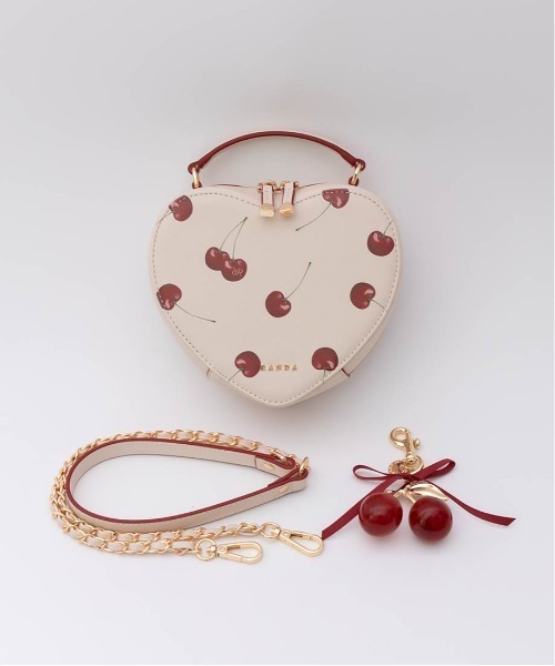 Cherry Collection】2WAYチェリープリントハートバッグ