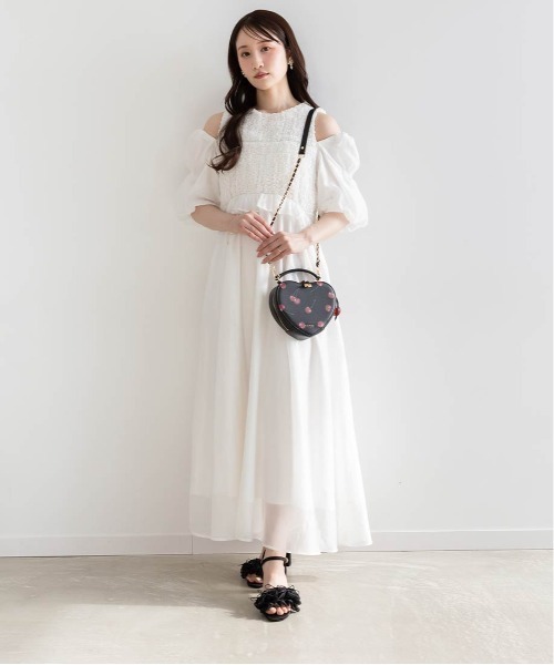 Cherry Collection】2WAYチェリープリントハートバッグ（ショルダー