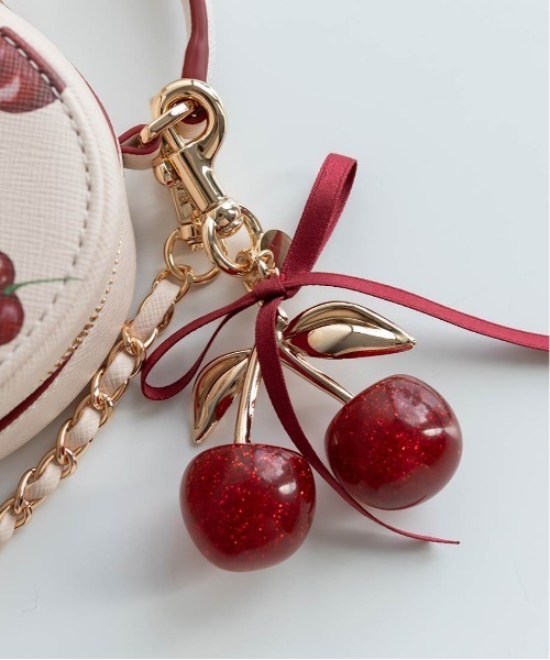 Cherry Collection】2WAYチェリープリントハートバッグ（ショルダー