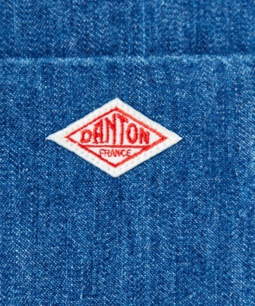 新品完売DANTONダントンデニムダンガリードットボタンブラウス DANTON/ダントン] ドットボタン デニムダンガリーシャツブラウス