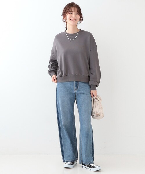 Cutie Blonde（キューティーブロンド）の「【洗える/着丈が選べる】ベーシックスウェット（スウェット・レディース・ライトグレー/チャコールグレー・02/03）」の13枚目の写真
