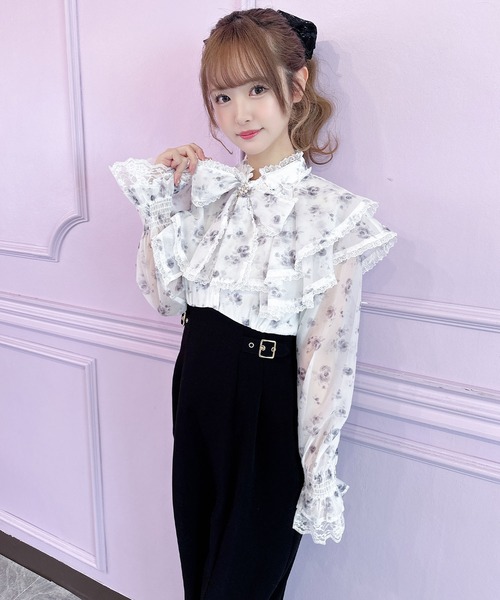 couture BY ROJITA(クチュールバイロジータ)の「花柄プリントロングワンピース(ワンピース・レディース・ブラック/パープル/ピンク・FREE)」の15枚目の写真