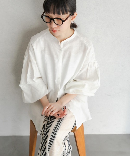 セール】刺繍ボリュームスリーブブラウス（シャツ/ブラウス