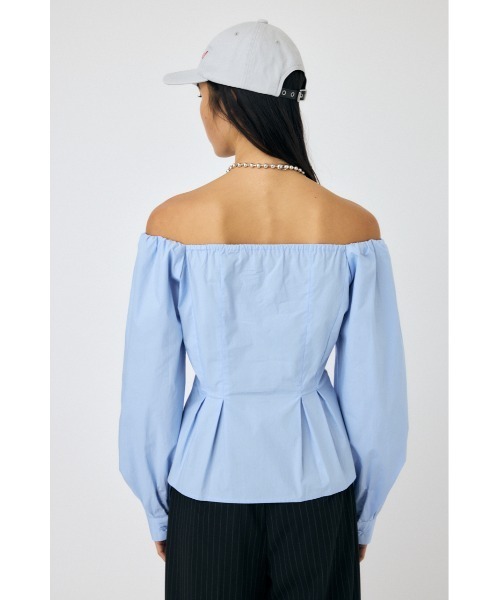 MOUSSY（マウジー）の「OFF SHOULDER シャツ（シャツ/ブラウス・レディース・オフホワイト/ブラック/ライトブルー・1/2）」の12枚目の写真