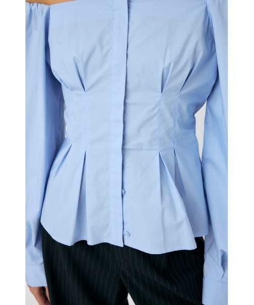 MOUSSY（マウジー）の「OFF SHOULDER シャツ（シャツ/ブラウス・レディース・オフホワイト/ブラック/ライトブルー・1/2）」の14枚目の写真