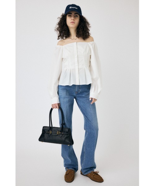 MOUSSY（マウジー）の「OFF SHOULDER シャツ（シャツ/ブラウス・レディース・オフホワイト/ブラック/ライトブルー・1/2）」の20枚目の写真