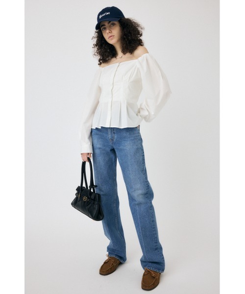 MOUSSY（マウジー）の「OFF SHOULDER シャツ（シャツ/ブラウス・レディース・オフホワイト/ブラック/ライトブルー・1/2）」の21枚目の写真