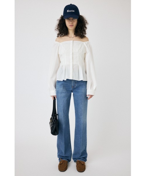 MOUSSY（マウジー）の「OFF SHOULDER シャツ（シャツ/ブラウス・レディース・オフホワイト/ブラック/ライトブルー・1/2）」の22枚目の写真