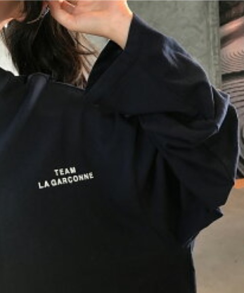 maison de LATIR(メゾンドラティール)の「ラフ感が可愛い長袖Tシャツ(Tシャツ/カットソー・レディース・ブラック/ホワイト・M/L/XL)」の15枚目の写真