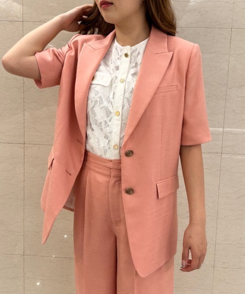 PINKY&DIANNE（ピンキーアンドダイアン）の「◆ハーフスリーブテーラードジャケット（テーラードジャケット・レディース・ピンク/ベージュ系その他・38/36）」の5枚目の写真