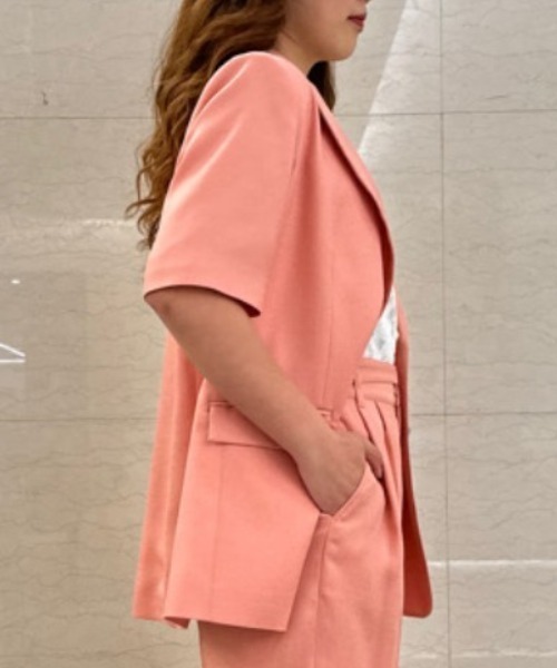 PINKY&DIANNE（ピンキーアンドダイアン）の「◆ハーフスリーブテーラードジャケット（テーラードジャケット・レディース・ピンク/ベージュ系その他・38/36）」の6枚目の写真