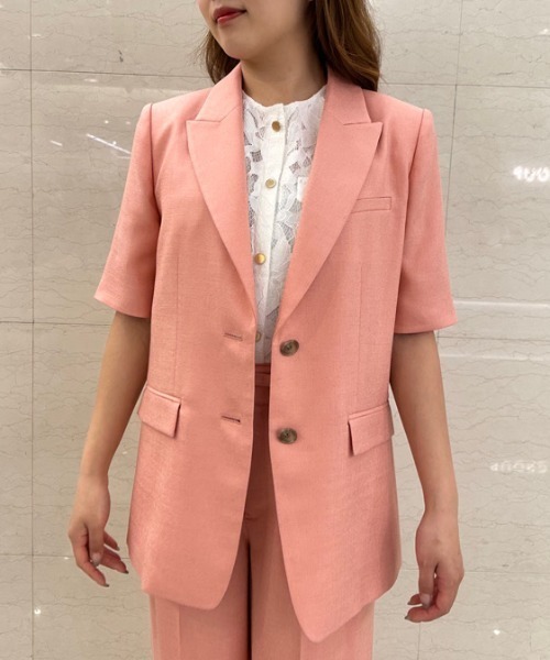 PINKY&DIANNE（ピンキーアンドダイアン）の「◆ハーフスリーブテーラードジャケット（テーラードジャケット・レディース・ピンク/ベージュ系その他・38/36）」の7枚目の写真