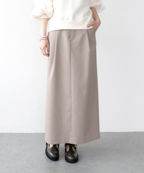 Jines（ジネス）の「ツイミーツイル タックペンシルスカート【セットアップ可】（スカート・レディース・チャコールグレー/ベージュ/モカ・38）」の3枚目の写真