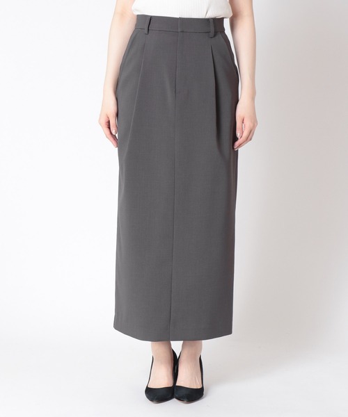 Jines（ジネス）の「ツイミーツイル タックペンシルスカート【セットアップ可】（スカート・レディース・チャコールグレー/ベージュ/モカ・38）」の8枚目の写真