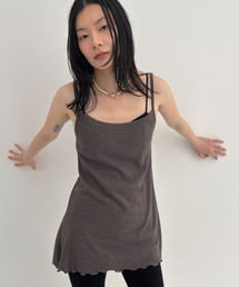 パターンメッシュロングキャミ