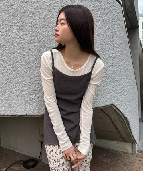 新品未開封♡Lure you in アスレチックラインキャミソール MILK パターンメッシュロングキャミ（キャミソール）｜FUULLY STUDIO