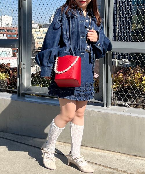 MAJESTIC LEGON(マジェスティックレゴン)の「マルチwayチューリップバッグ(ショルダーバッグ・レディース・アイボリー/ピンク/レッド・FREE)」の6枚目の写真