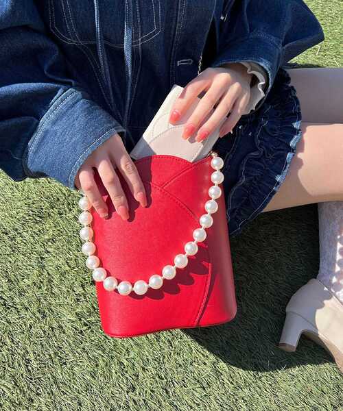 MAJESTIC LEGON(マジェスティックレゴン)の「マルチwayチューリップバッグ(ショルダーバッグ・レディース・アイボリー/ピンク/レッド・FREE)」の10枚目の写真