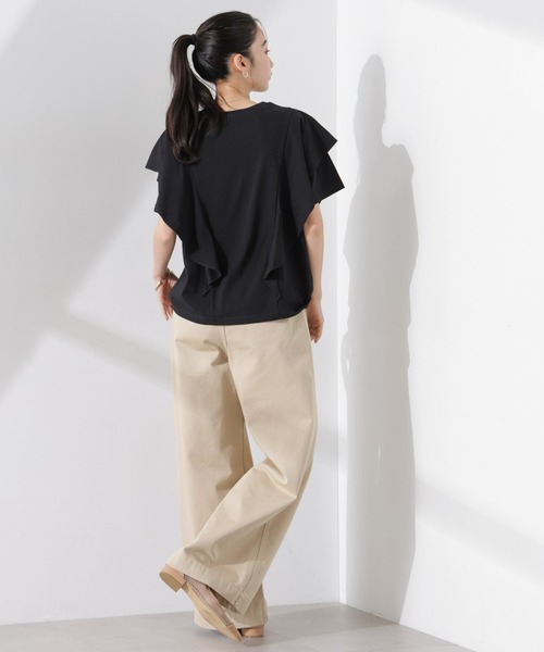 NANO universe（ナノユニバース）の「ラッフルデザインTシャツ（Tシャツ/カットソー・レディース・ブラック/ホワイト/ピンク・FREE）」の16枚目の写真