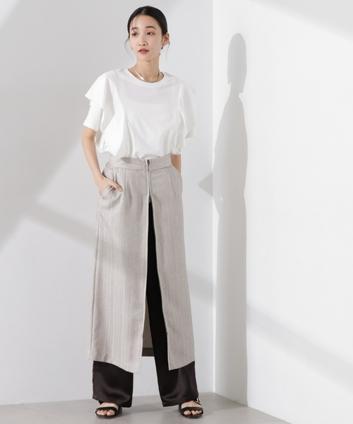 NANO universe（ナノユニバース）の「ラッフルデザインTシャツ（Tシャツ/カットソー・レディース・ブラック/ホワイト/ピンク・FREE）」の9枚目の写真