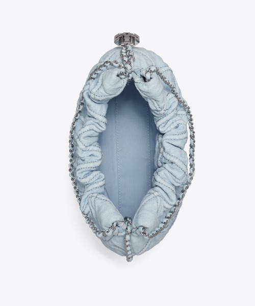 TORY BURCH ミニフレミンクソフトテニムホホハック 167972 414 フレミング ソフトデニム ミニホーボーバッグ: レディース