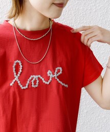 新品未使用　ピチTee 赤 Tシャツ/カットソー（レッド/赤色系・刺繍）ファッション通販
