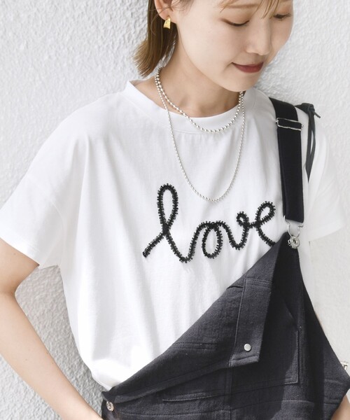 美品⭐goa*刺繍カットソー WEB限定】ファンシー コード 刺繍 ロゴ TEE（Tシャツ/カットソー