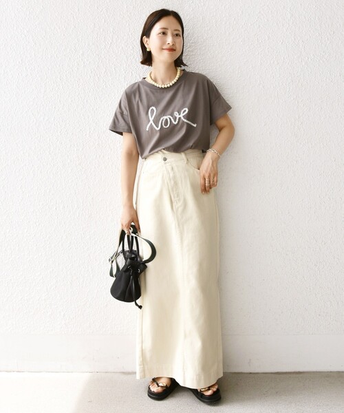tシャツ 「WEB限定」ファンシー コード 刺繍 ロゴ TEE レディース WEB限定】ファンシー コード 刺繍 ロゴ TEE（Tシャツ/カットソー