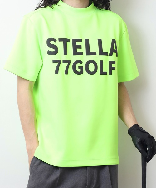 stella77golf(ステラセブンティーンセブンゴルフ)の「蛍光カラーゴルフモックネック半袖T(Tシャツ/カットソー・メンズ・ホワイト/ブラック/イエロー系/オレンジ系・M/XL/S/L)」の3枚目の写真