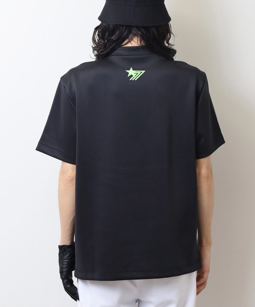 stella77golf(ステラセブンティーンセブンゴルフ)の「蛍光カラーゴルフモックネック半袖T(Tシャツ/カットソー・メンズ・ホワイト/ブラック/イエロー系/オレンジ系・M/XL/S/L)」の9枚目の写真