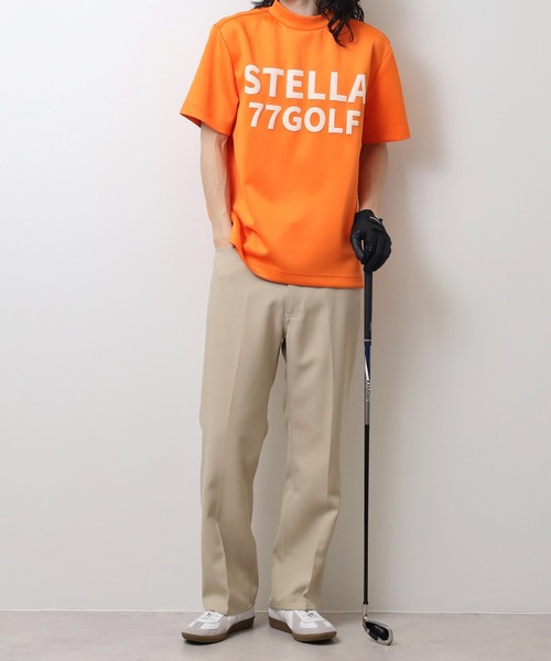 stella77golf(ステラセブンティーンセブンゴルフ)の「蛍光カラーゴルフモックネック半袖T(Tシャツ/カットソー・メンズ・ホワイト/ブラック/イエロー系/オレンジ系・M/XL/S/L)」の12枚目の写真