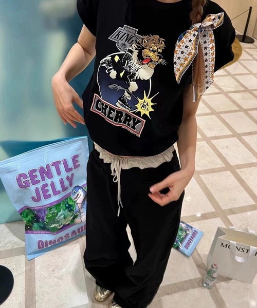 CERCA（チェルカ）の「【 MEMECLE / メメクル 】ダブルウエスト カジュアルイージーパンツ（その他パンツ・レディース・ブラック・S/M/L）」の7枚目の写真