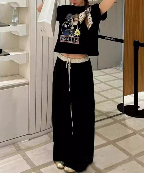 CERCA（チェルカ）の「【 MEMECLE / メメクル 】ダブルウエスト カジュアルイージーパンツ（その他パンツ・レディース・ブラック・S/M/L）」の9枚目の写真