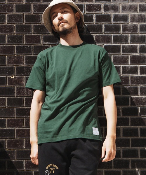 seventy seven（セブンティセブン）の「mt9672-middle onz S-S t-shirts (77label) Tシャツ（Tシャツ/カットソー・メンズ・グリーン/ホワイト/ブラック/ヘザーグレー・S/M/L/XL）」の4枚目の写真