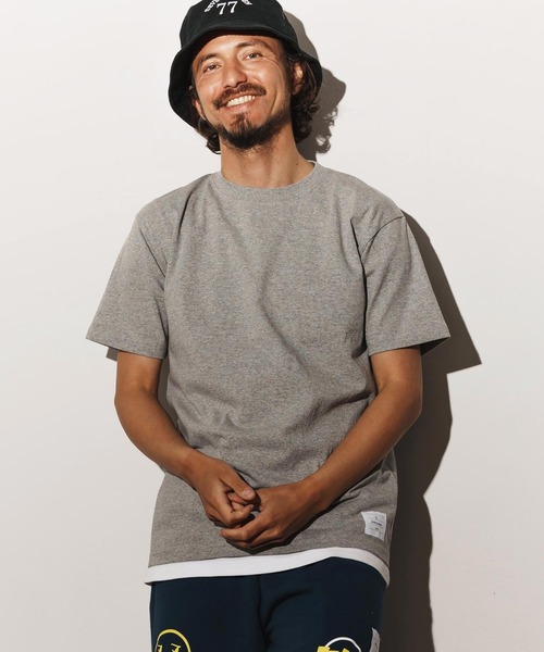 seventy seven（セブンティセブン）の「mt9672-middle onz S-S t-shirts (77label) Tシャツ（Tシャツ/カットソー・メンズ・グリーン/ホワイト/ブラック/ヘザーグレー・S/M/L/XL）」の3枚目の写真