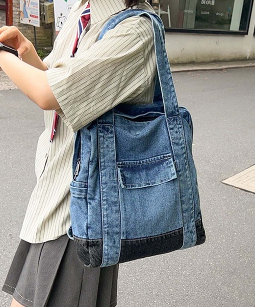 aimoha(アイモハ)の「B.A.G. デニムバックパック(バックパック/リュック・レディース・ライトブルー/ネイビー・FREE)」の7枚目の写真