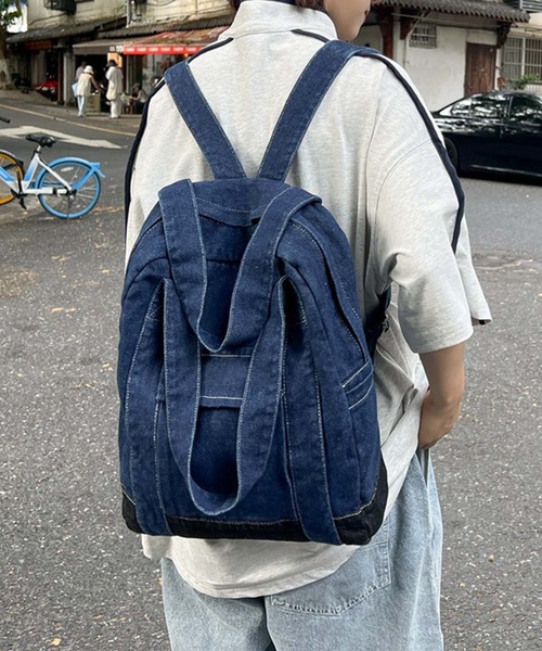 aimoha(アイモハ)の「B.A.G. デニムバックパック(バックパック/リュック・レディース・ライトブルー/ネイビー・FREE)」の9枚目の写真