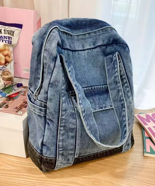 aimoha(アイモハ)の「B.A.G. デニムバックパック(バックパック/リュック・レディース・ライトブルー/ネイビー・FREE)」の11枚目の写真