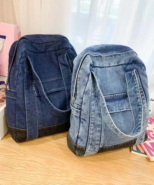 aimoha(アイモハ)の「B.A.G. デニムバックパック(バックパック/リュック・レディース・ライトブルー/ネイビー・FREE)」の12枚目の写真