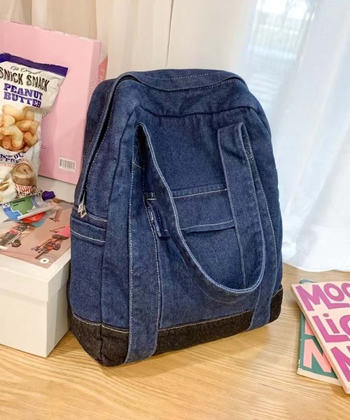 aimoha(アイモハ)の「B.A.G. デニムバックパック(バックパック/リュック・レディース・ライトブルー/ネイビー・FREE)」の13枚目の写真