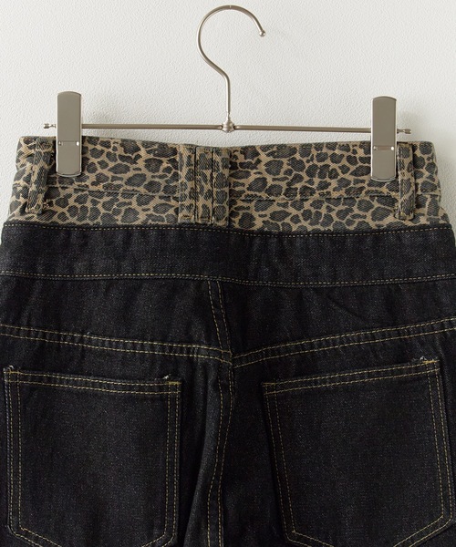 BLANK　（ブランク）の「Fake two-piece Leopard Highwaist Denim / フェイクツーピース レオパード ハイウエストデニム（デニムパンツ・レディース・レオパード・FREE）」の5枚目の写真