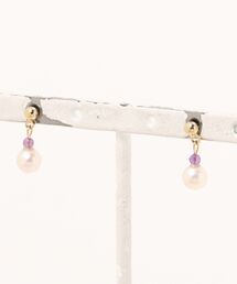 september/揺れる淡水パール＋アメジストpierce