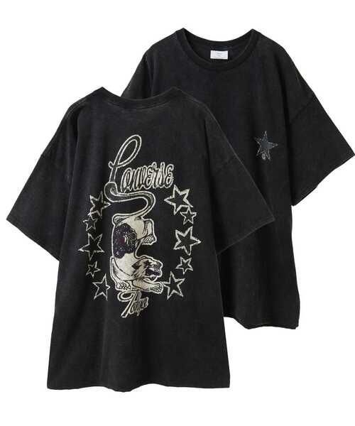 CONVERSE TOKYO（コンバーストウキョウ）の「PIGMENT DYE PUMA BACK PRINT TEE（Tシャツ/カットソー・レディース・ブラック/レッド/ホワイト・MEDIUM/SMALL）」の2枚目の写真