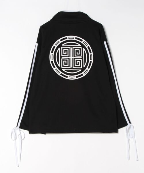 tシャツ 「丈が選べる2サイズ」チャイナ釦 T/C ポンチ フルジップ トップス 袖ライン リボン レディース メンズ 丈が選べる2サイズ】チャイナ釦 T/C ポンチ フルジップ トップス