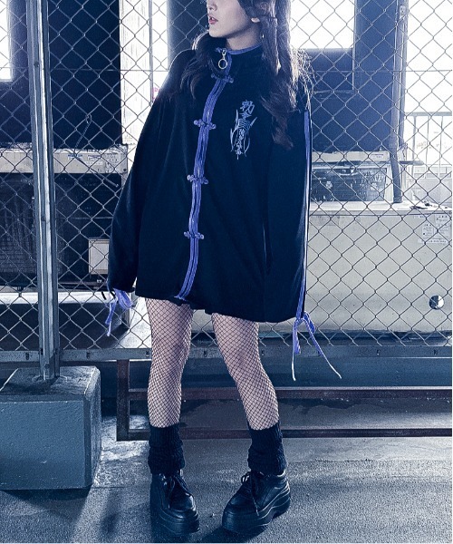 tシャツ 「丈が選べる2サイズ」チャイナ釦 T/C ポンチ フルジップ トップス 袖ライン リボン レディース メンズ 丈が選べる2サイズ】チャイナ釦 T/C ポンチ フルジップ トップス
